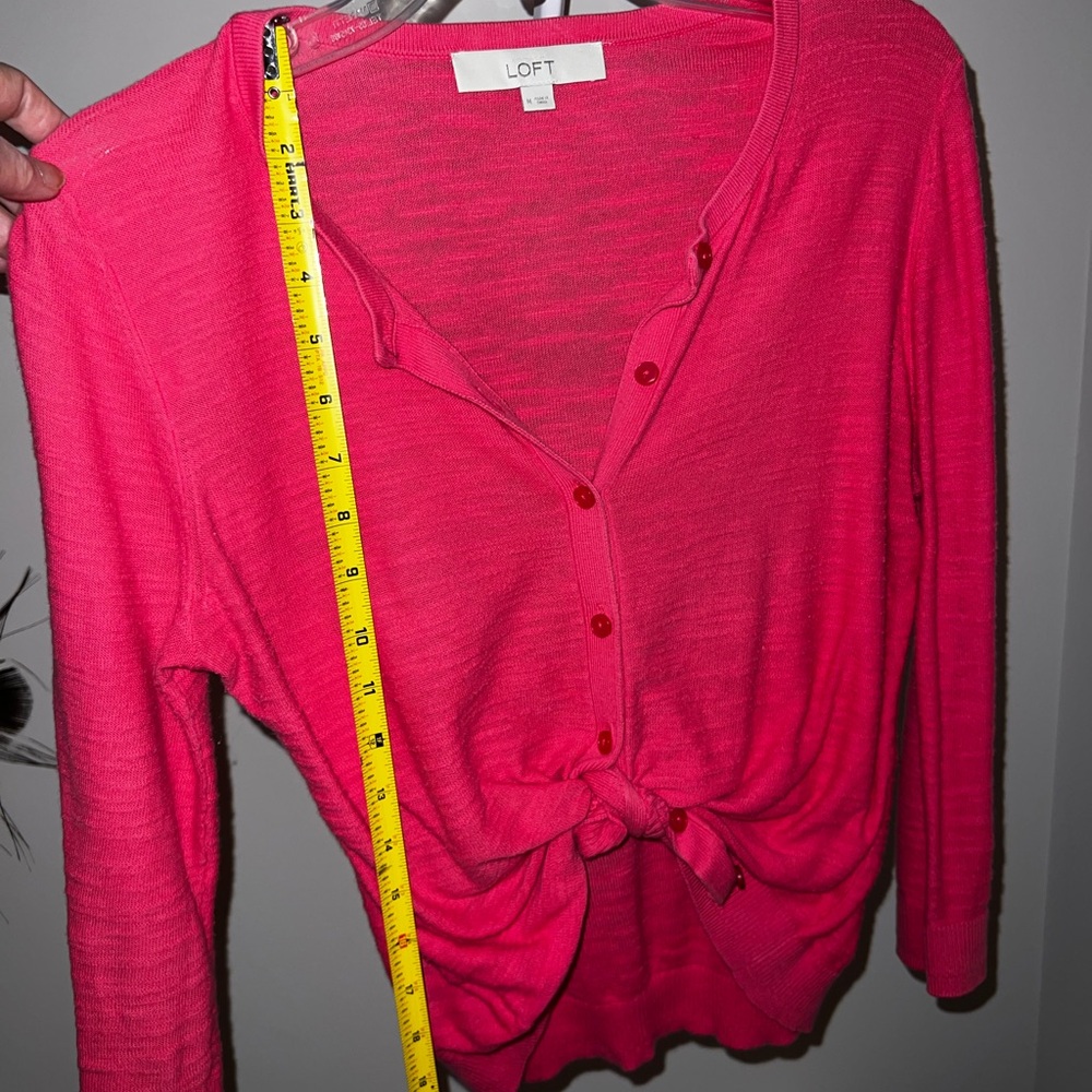 Loft Missy’s pink button down cardigan size medium